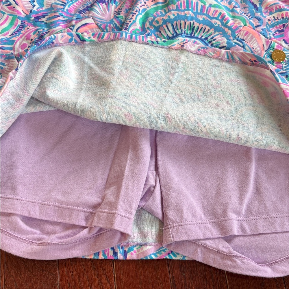 Lilly Pulitzer Happy As a Clam Madison Skort w/ Gold Buttons L skirt pickleball - Picture 4 of 8